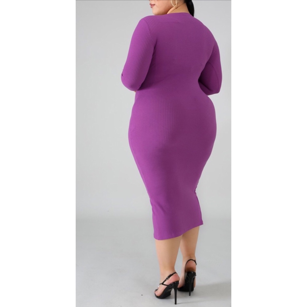 Knit Midi Plus Size Dress - Picture 3 of 3